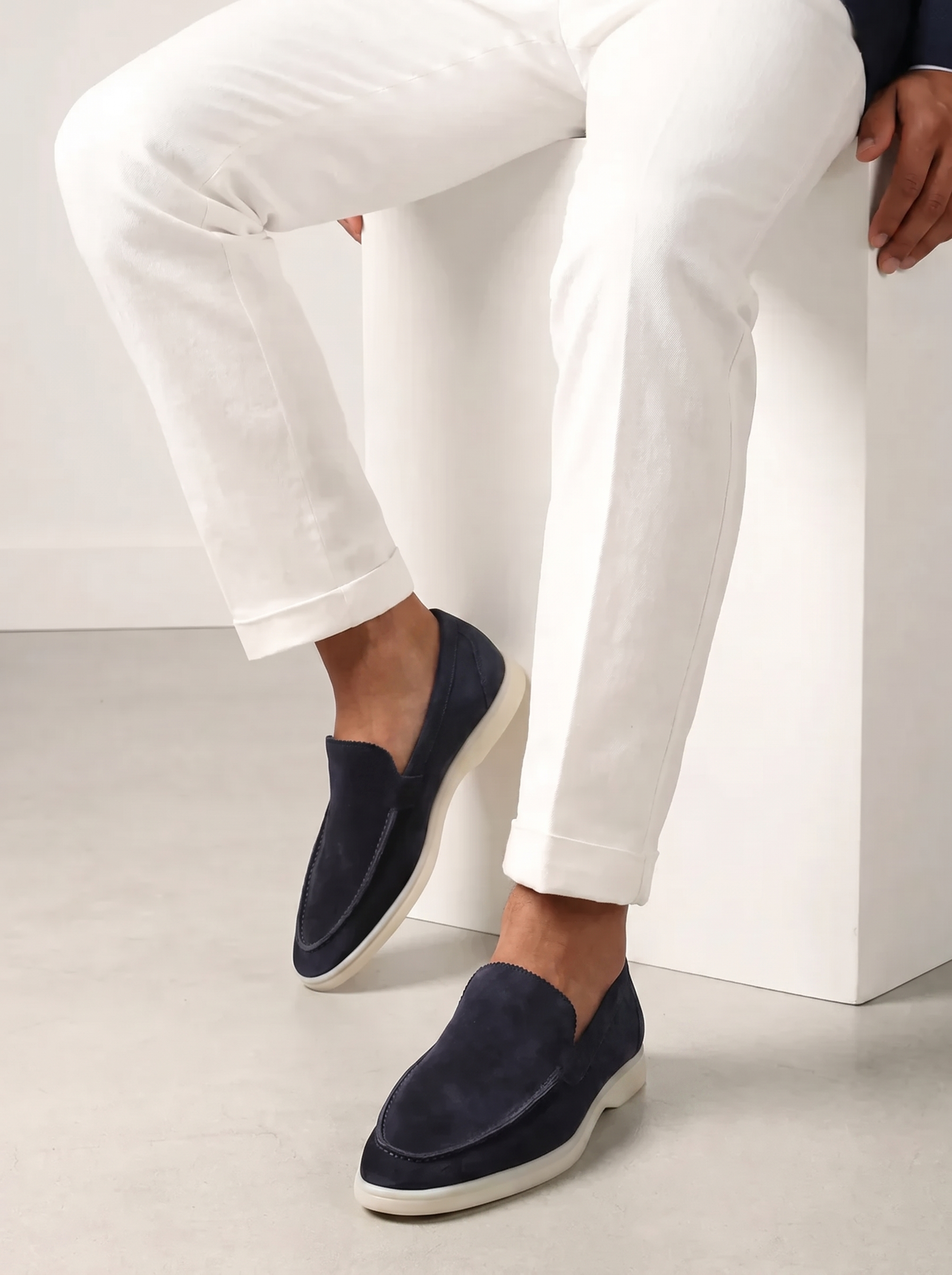 Navy Torino Loafers