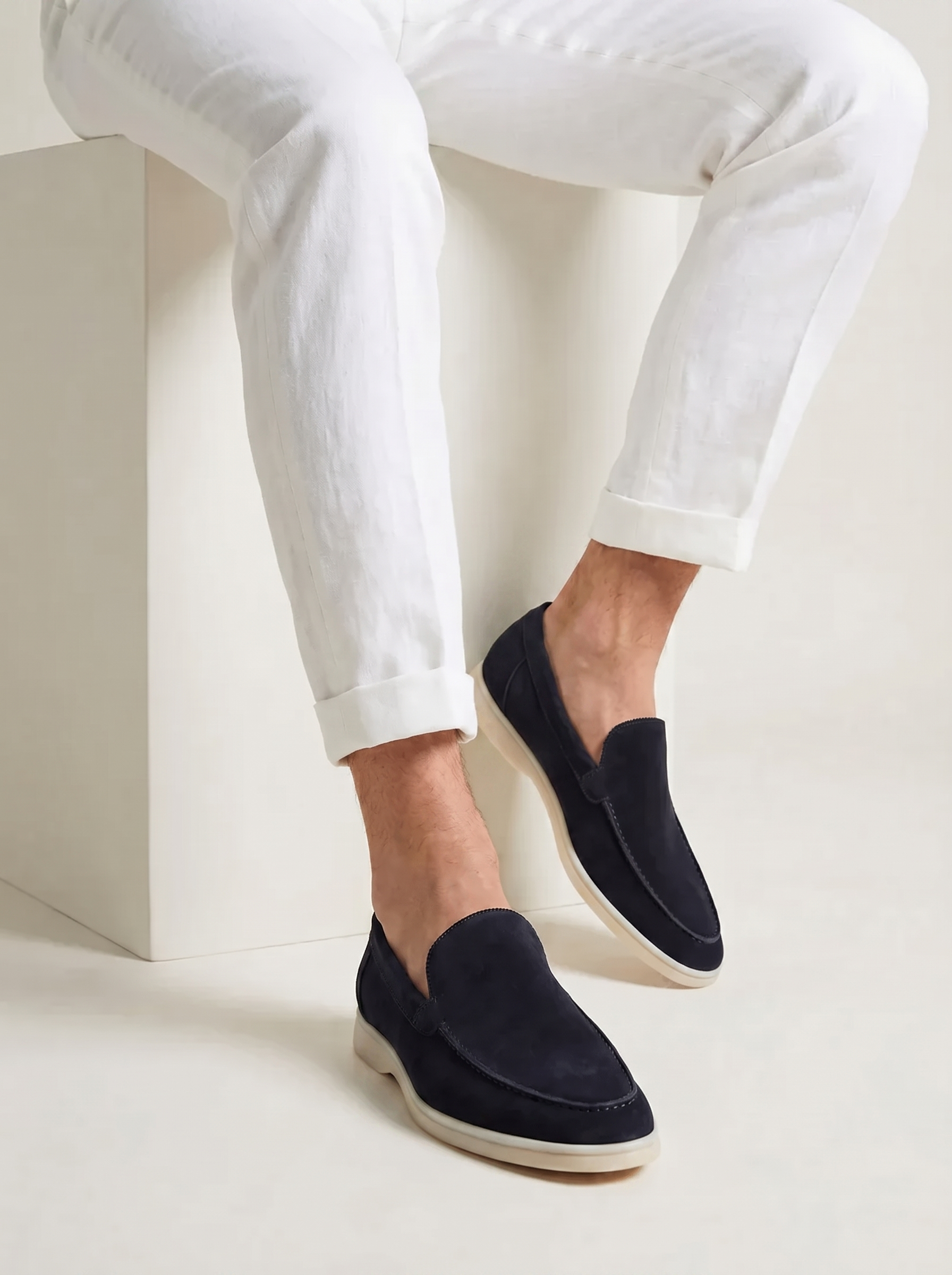 Navy Torino Loafers