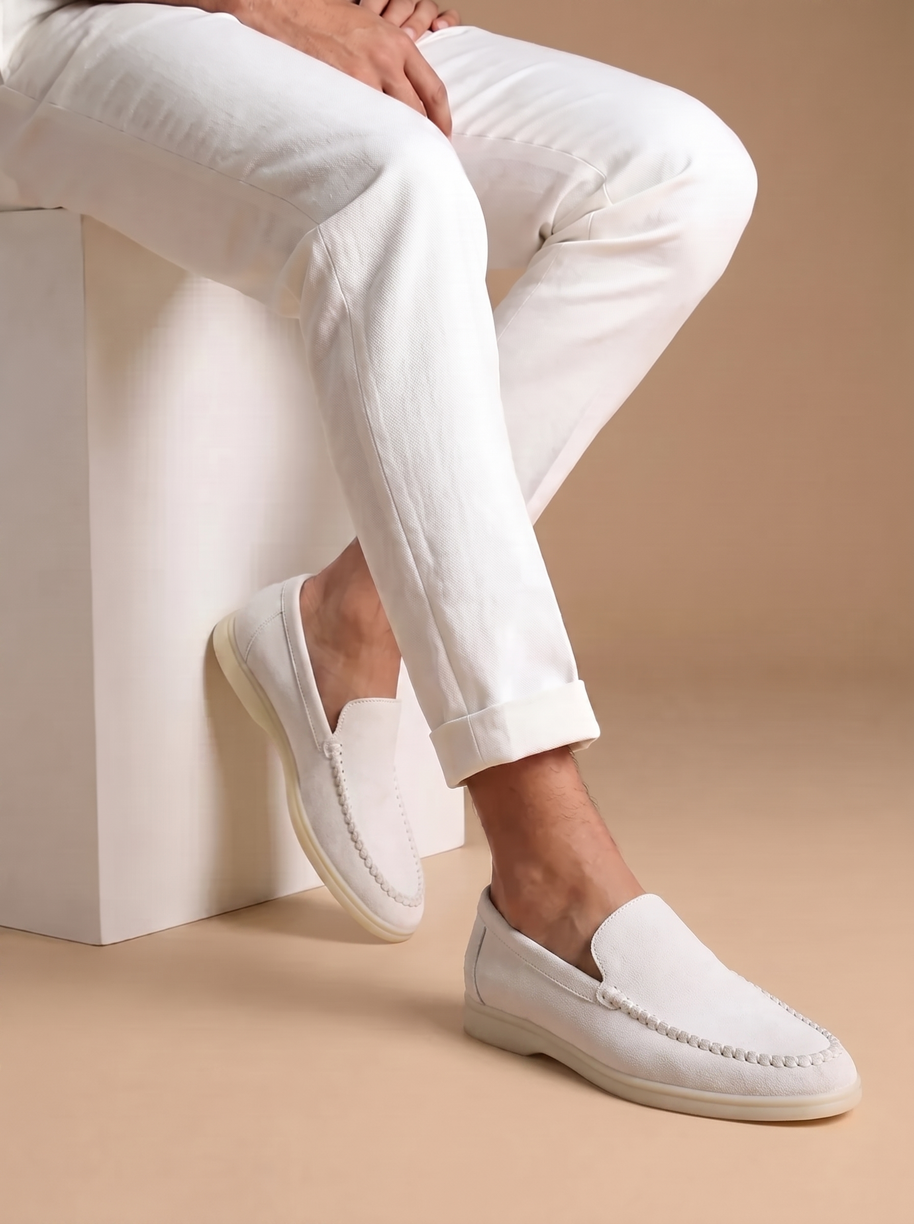 White Bellagio Loafers